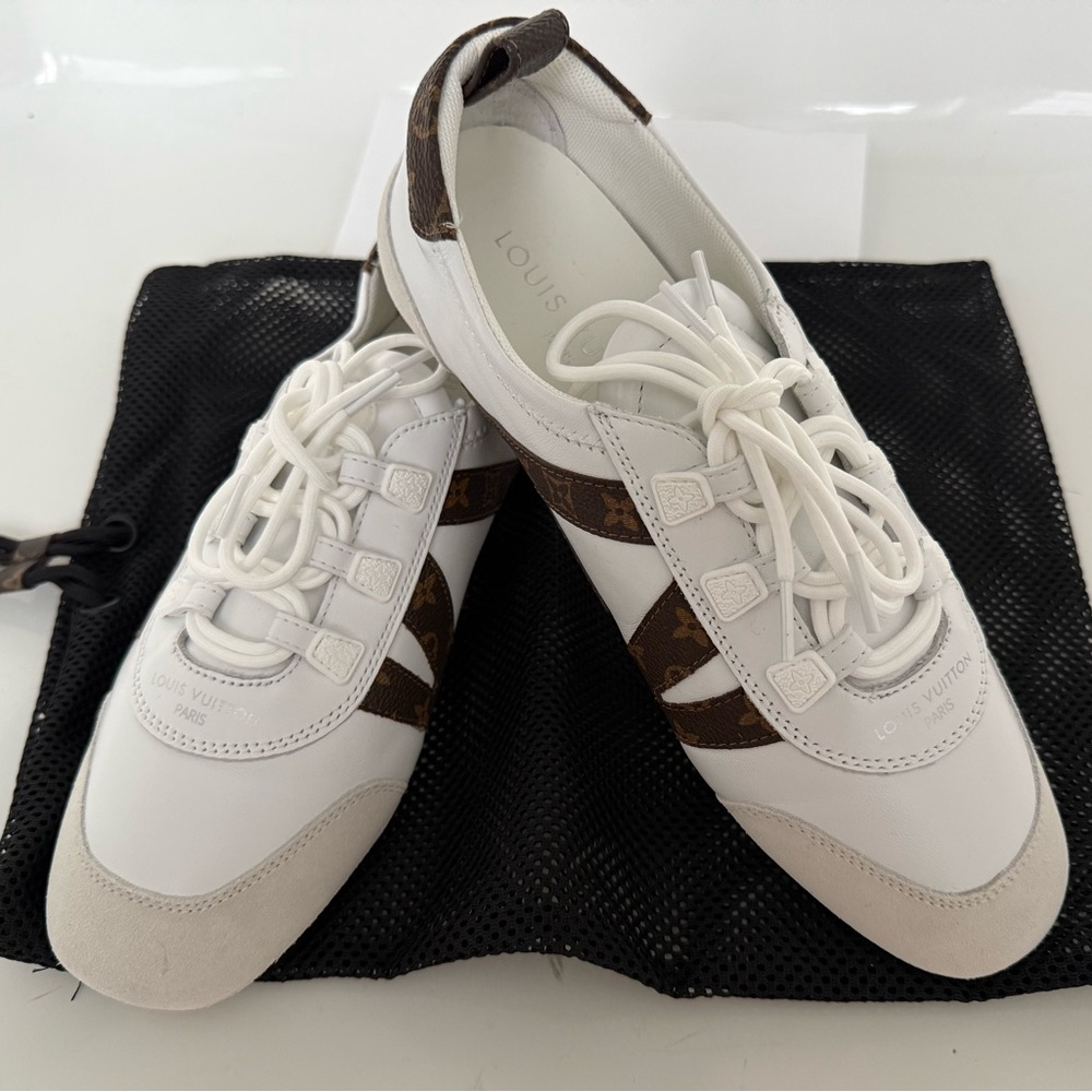 LV Sneakerina 8.5 39 White and Brown Women's Sneakers